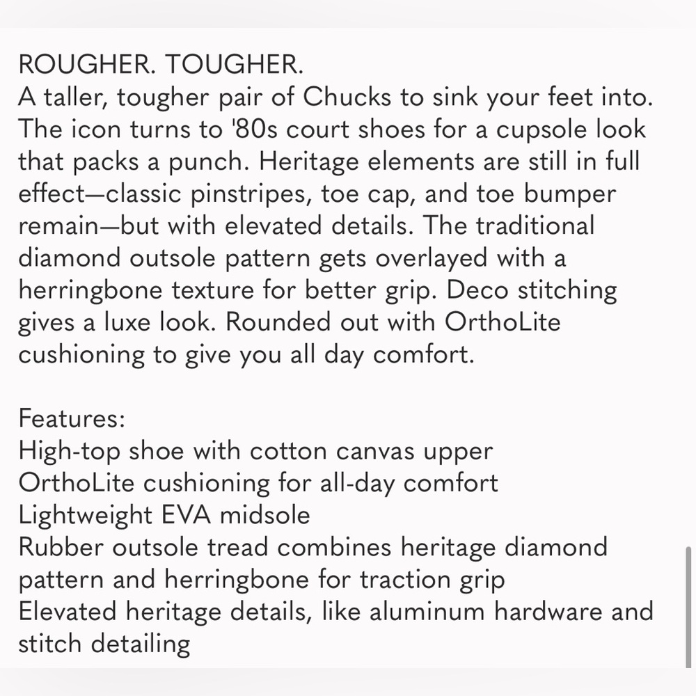 New nwot Converse CTAS Construct Black/Vintage White/Egret Sneakers Platform - Picture 5 of 11